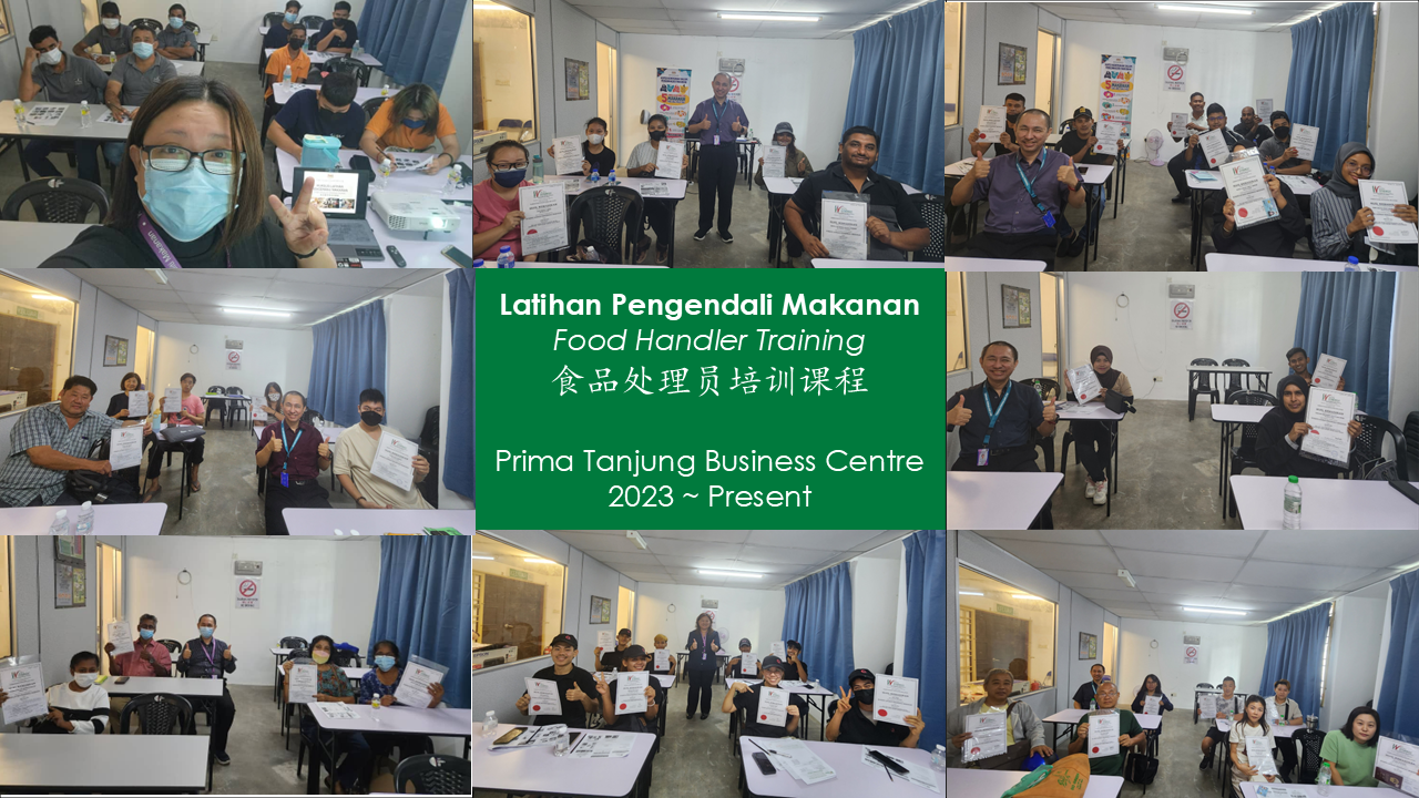Food handler training participants at Win Synergy Training Penang – Prima Tanjung Business Centre.